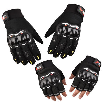 Adultos Guante de motocicleta de dedo completo de exterior Guante táctico de cuero antideslizante personalizado