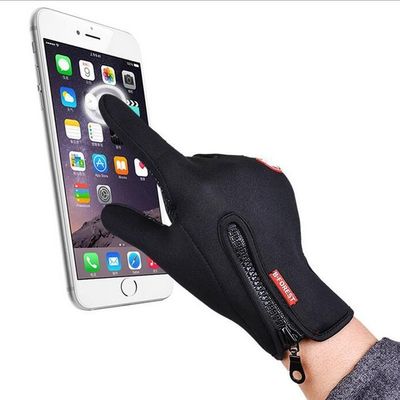 Guantes de bicicleta de montaña con pantalla táctil de dedo completo Antiderrapante Guante de carreras a prueba de viento
