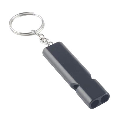 Flauta de aleación de aluminio de doble tubo para llavero de cordón estilo de alta frecuencia de doble tubo
