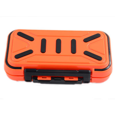 Caja de cebo de mosca de plástico ABS de pesca de color naranja con alta durabilidad Caja de cebo de pescado impermeable