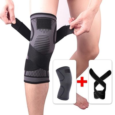 Deportes rodilleras para el funcionamiento de nylon rodilleros de apoyo de la cinta de apoyo de paquete de peso bruto 0.130kg