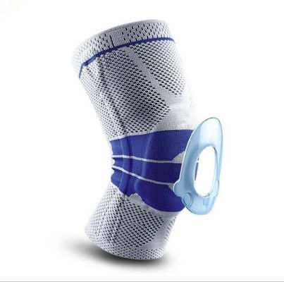 Deportes al aire libre de silicona de nylon respirable rodillero de compresión de rodilla con manga superior