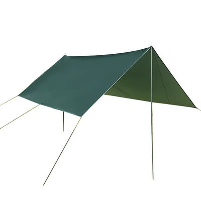Tienda de campamento de poliéster de revestimiento plateado para protección contra la lluvia al aire libre y sombra solar