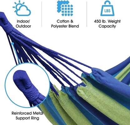 80-200 kg Capacidad de peso hamaca portátil de campamento solicitud personalizada de lona de algodón