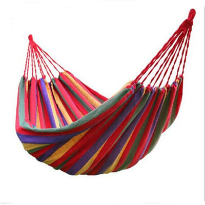 Hamaca portátil de lona de algodón para acampar de varios colores