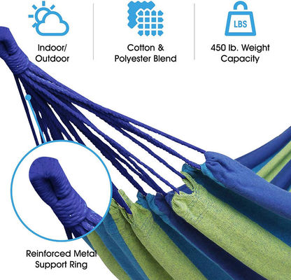 Hamaca portátil de lona de algodón para acampar de varios colores