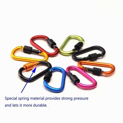 D forma de aluminio llavero de cerradura Clip carabiner con cerradura de tornillo Mantenga sus llaves seguras y protegidas