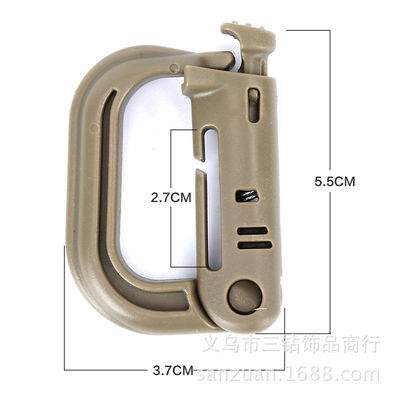 D Carabiner de plástico de forma accesorio imprescindible para mochila táctica Molle