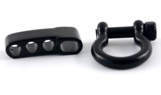Acampada al aire libre de acero inoxidable de tornillo de arco de 5 mm Negro ajustable paracord