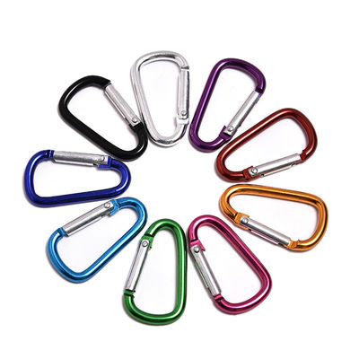 5cm D forma de aluminio redondo carabiner exterior de resorte Snap ganchos y resistentes para el exterior