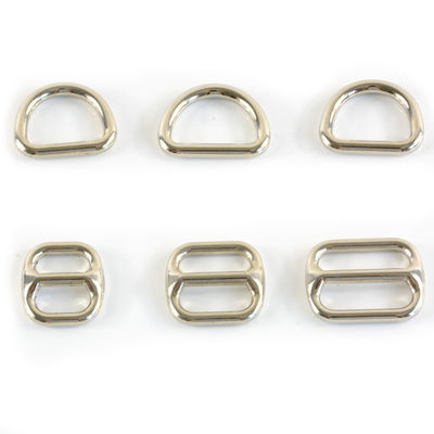 Paquete Tamaño 3.00cm * 2.00cm * 0.50cm Metal de plata D anillo Tri deslizador de deslizamiento 20mm 25mm