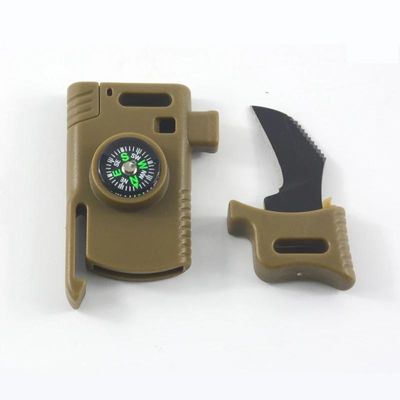 Aplicación multi-herramienta de arranque de fuego silbato de brújula acoplado táctico para acampar senderismo tamaño 13mm
