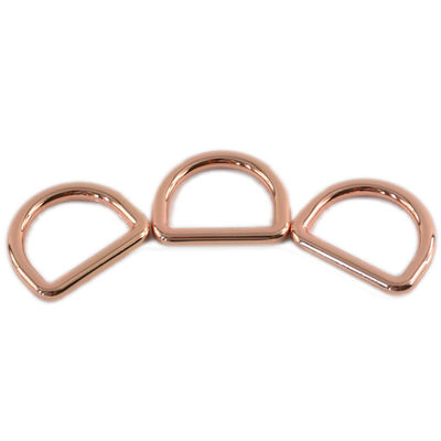 Correa de perro de 25 mm con anillo de metal y recubrimiento cromado en oro rosa